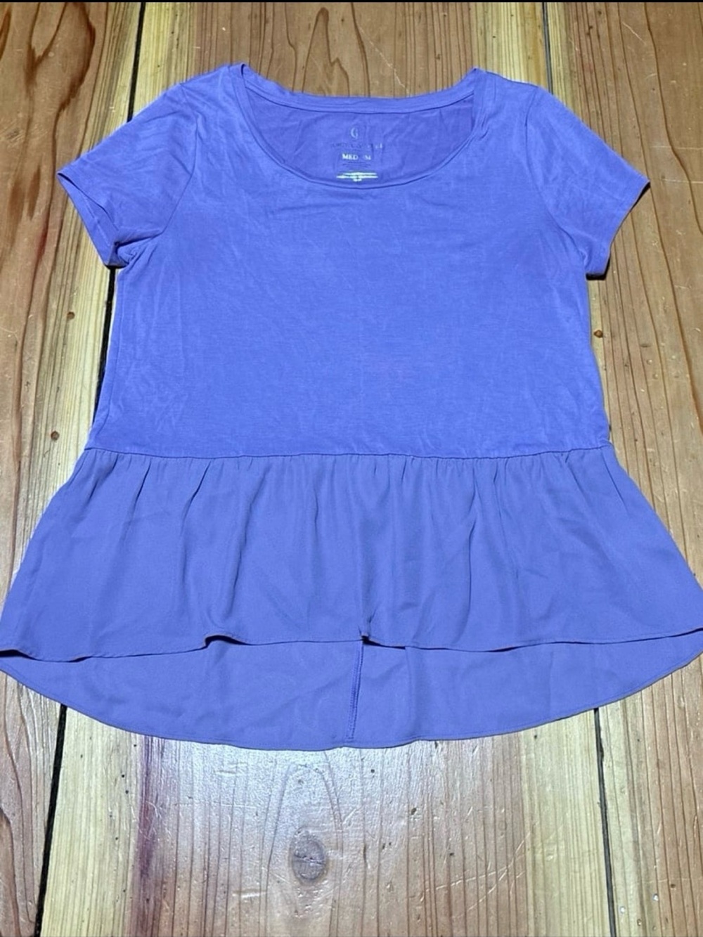 Juicy Couture Lavender Peplum Short-Sleeve Top
